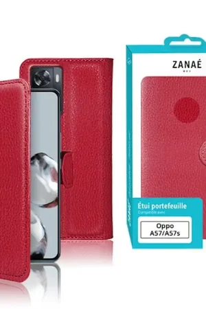 Top Vente Zanae Wallet Rouge pour Oppo A77 5G