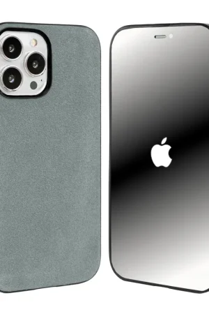 Soldes Coverzs Coque iPhone 13 Pro Max Alcantara & TPU MagSafe (gris)