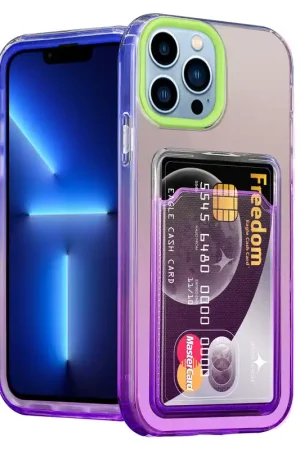 Marque ShieldCase Coque iPhone 13 Pro Max porte-cartes coloré (vert/violet)