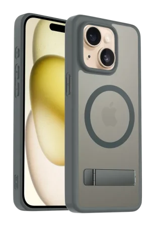 Coverzs iPhone 14 matte MagSafe case avec debout (gris) Seulement Aujourd’hui