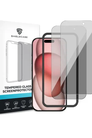 Livraison Gratuite ShieldCase iPhone 15 Tempered Glass Basic Privacy protecteur d'écran (2-Pack)