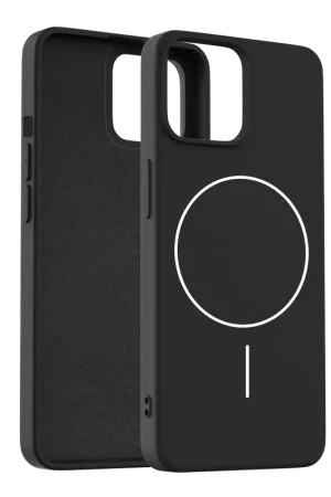 Nouveauté Coverzs iPhone 15 coque MagSafe en silicone 'Slim' (noir)