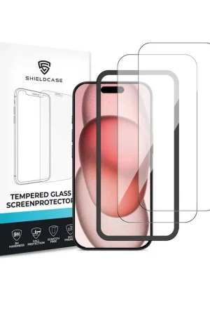 Prix Bas ShieldCase iPhone 15 Tempered Glass Basic protecteur d'écran (2-Pack)