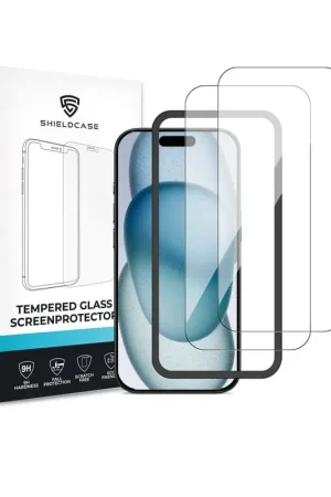 Solde ShieldCase iPhone 15 Plus Tempered Glass Basic protecteur d'écran (2-Pack)