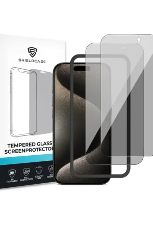 Remise ShieldCase iPhone 15 Pro Tempered Glass Basic Privacy protecteur d'écran (2-Pack)