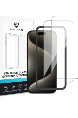 ShieldCase iPhone 15 Pro Tempered Glass Basic protecteur d'écran (2-Pack) Retour Gratuit