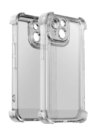 Top Vente Ceezs iPhone 15 TPU Shock case avec protection de la caméra (transparent)