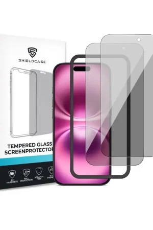 ShieldCase iPhone 16 Tempered Glass Basic Privacy protecteur d'écran (2-Pack) Retour Gratuit