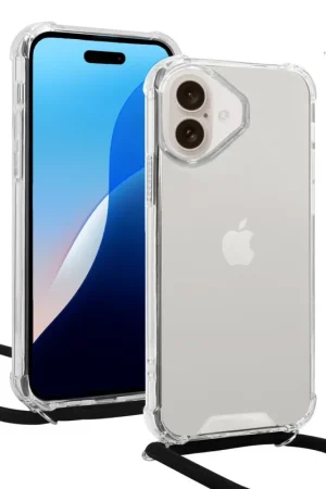 Achat Immédiat ShieldCase iPhone 16 coque antichoc avec cordon (transparente)