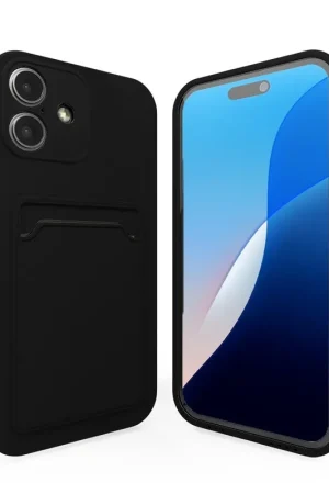 Livraison Gratuite ShieldCase iPhone 16 coque en silicone porte carte (noir)