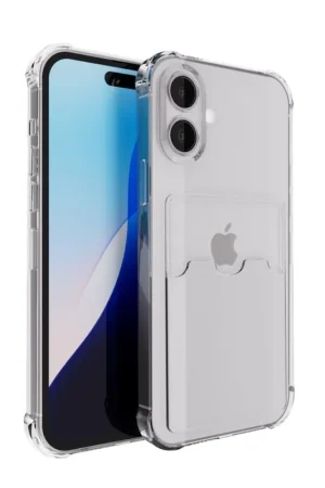 Marque ShieldCase iPhone 16 coque en TPU avec porte carte (transparente)