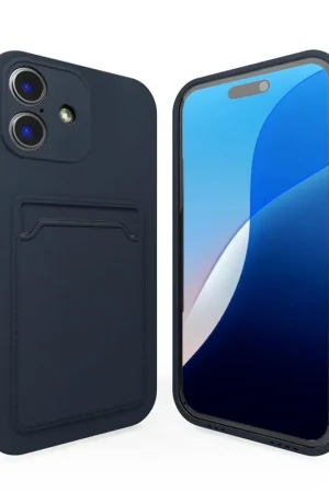 ShieldCase iPhone 16 coque en silicone porte carte (bleu foncé) Marque