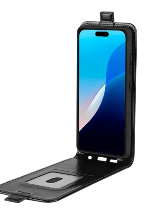 Offre Limitée ShieldCase iPhone 16 étui à rabat en cuir (noir)