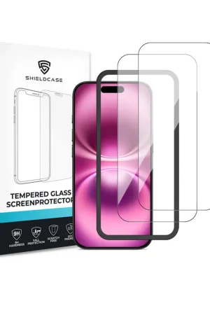 Haute Qualité ShieldCase iPhone 16 Tempered Glass Basic protecteur d'écran (2-Pack)