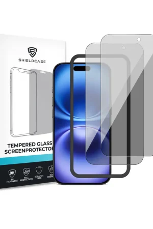 Offre Exclusive ShieldCase iPhone 16 Plus Tempered Glass Basic Privacy protecteur d'écran avec applicateur (2-Pack)