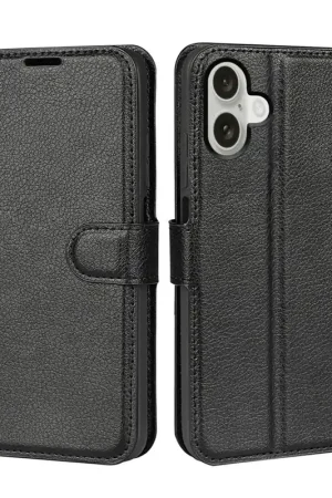 Bon Plan ShieldCase iPhone 16 Plus étui bibliothèque en cuir (noir)