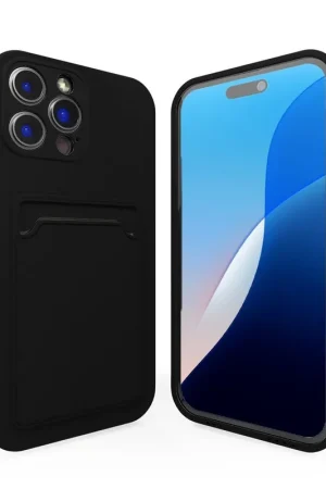 Expédié Aujourd’hui ShieldCase iPhone 16 Pro coque en silicone porte carte (noir)