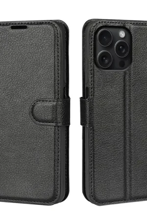 ShieldCase iPhone 16 Pro étui bibliothèque en cuir (noir) Certifié