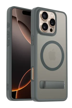 Commander Vite Coverzs iPhone 16 Pro matte MagSafe case avec debout (gris)