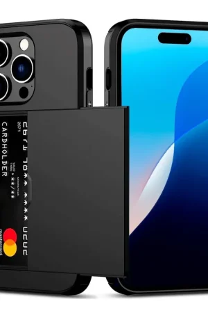 ShieldCase iPhone 16 Pro Max coque porte-cartes avec curseur (noir) Promotion