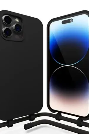 Coverzs iPhone 16 Pro Max coque silicone avec cordon (noir) Top Vente