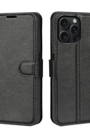 ShieldCase iPhone 16 Pro Max étui bibliothèque en cuir (noir) Bon Plan