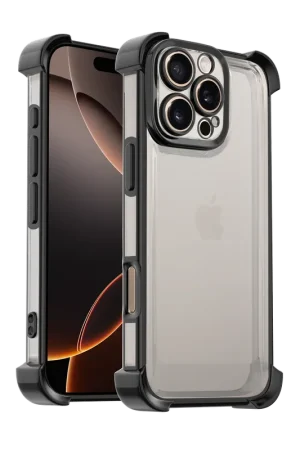 Top Vente Ceezs iPhone 16 Pro Max TPU Shock case avec protection de la caméra (noir)