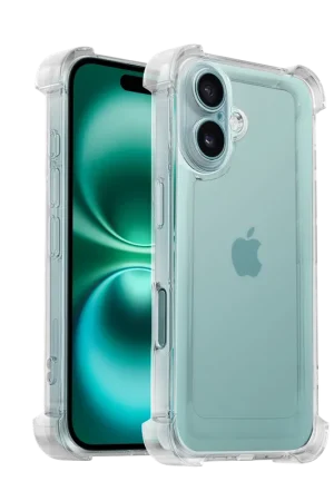 Expédié Aujourd’hui Ceezs iPhone 16 TPU Shock case avec protection de la caméra (transparent)