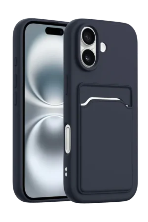 ShieldCase iPhone 17 coque en silicone porte carte (bleu foncé) Nouvel Arrivage