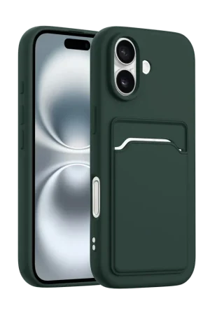 Nouveauté ShieldCase iPhone 17 coque en silicone porte carte (vert foncé)