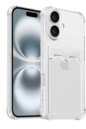 Bon Marché ShieldCase iPhone 17 coque en TPU avec porte carte (transparente)