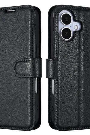 ShieldCase iPhone 17 étui bibliothèque en cuir (noir) Retour Gratuit