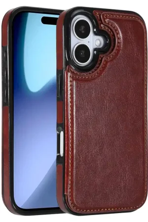 ShieldCase iPhone 17 étui portefeuille (marron) Vente Flash