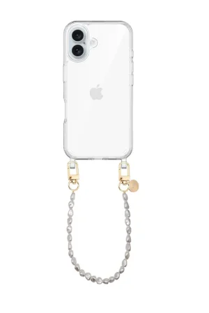 Réduction xoxo Wildhearts iPhone 17 - Pearlfection Coque en transparente avec cordon - court cordon