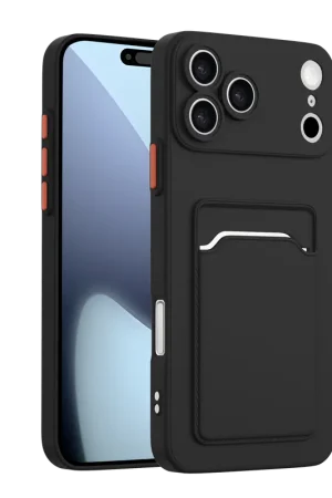 Retour Gratuit ShieldCase iPhone 17 Pro Back cover avec porte carte (noir)