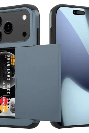 ShieldCase iPhone 17 Pro coque porte-cartes avec curseur (bleu foncé) Certifié