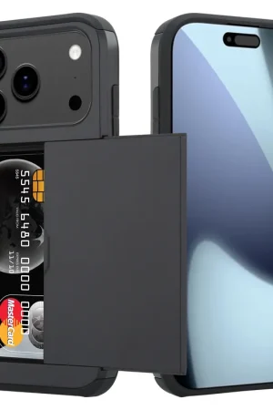 Bon Plan ShieldCase iPhone 17 Pro coque porte-cartes avec curseur (noir)
