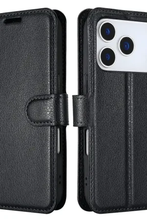 ShieldCase iPhone 17 Pro étui bibliothèque en cuir (noir) Livraison Gratuite