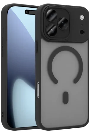 Bon Marché Coverzs iPhone 17 Pro Max coque mate MagSafe avec cache de caméra (noir)