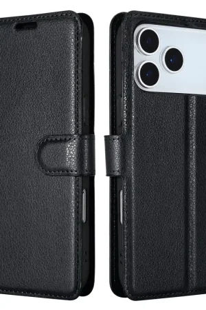 Nouvelle Collection ShieldCase iPhone 17 Pro Max étui bibliothèque en cuir (noir)