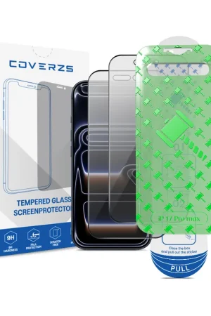 Coverzs iPhone 17 Pro Max Tempered Glass Privacy protecteur d'écran avec cadre (2-Pack) Must-Have