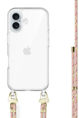 xoxo Wildhearts iPhone 17 - Rainbow Vibes Coque en transparente avec cordon Super Prix