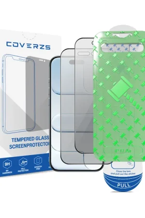 Coverzs iPhone Air Tempered Glass Privacy protecteur d'écran avec cadre (2-Pack) Paiement Sécurisé