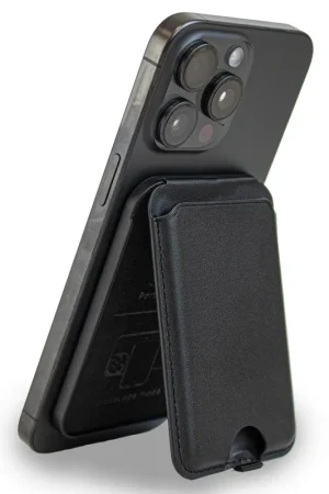 Dernier Modèle Coverzs MagSafe Wallet de luxe avec support (noir)