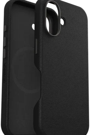OtterBox iPhone 16 coque Symmetry cactus en cuir (noir) Must-Have