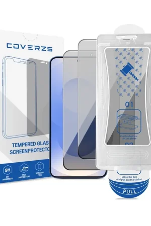 Coverzs Protection d'écran en verre trempé avec cadre pour Samsung Galaxy S26 Plus (lot de 2) Vente Directe