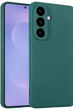 Commander Maintenant ShieldCase Samsung Galaxy S26 Plus Coque arrière en silicone avec MagSafe (vert foncé)