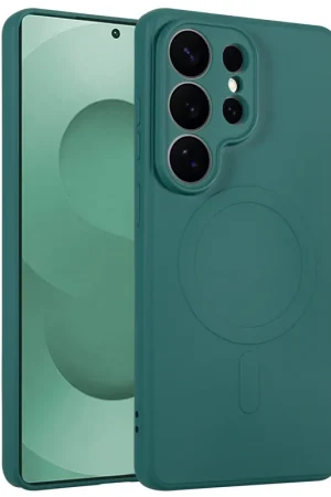 Livraison Express ShieldCase Samsung Galaxy S26 Ultra Coque arrière en silicone avec MagSafe (vert foncé)