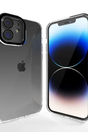 Prix Cassé Coverzs Coque transparent iPhone 11 avec cache de caméra (noir)