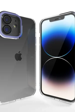 Coverzs Coque transparent iPhone 12 avec cache de caméra (bleu foncé) Commande En Gros